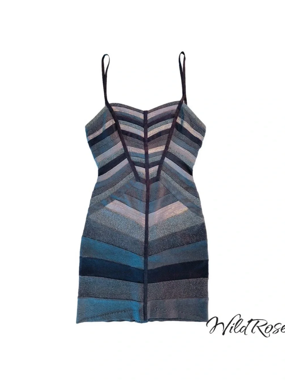 HERVE LEGER GRAY BANDAGE BODYCON STRETCH DRESS SZ XS
